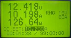 放電電流値表示(10.2A)